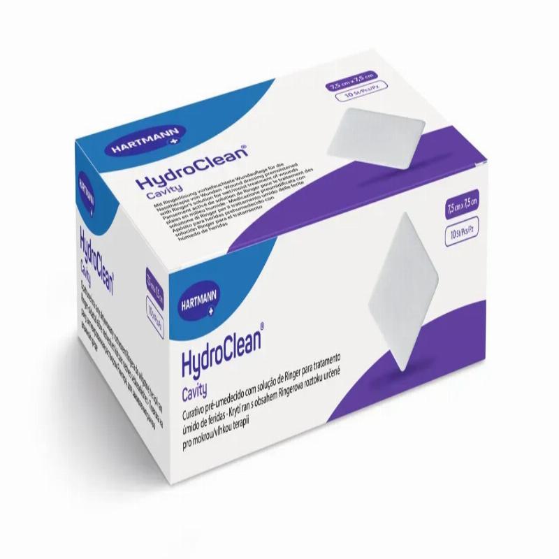 Пов'язка на рану, попередньо змочена розчином Рінгера для вологої терапії ран HydroClean® Cavity 7,5см х 7,5см 10шт